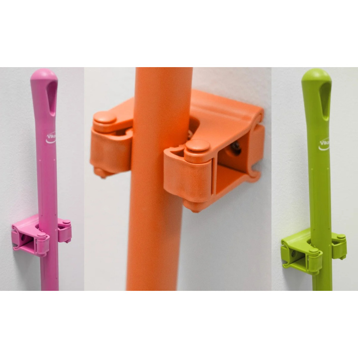 Moduł uchwytu ściennego Hi-Flex, wieszak pojedynczy, szerokość 82 mm, żółty, VIKAN 10136 Moduł uchwytu ściennego Hi-Flex, wieszak pojedynczy, szerokość 82 mm, żółty, VIKAN 10136