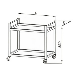 Wóżek kelnerski 2-półkowy 1000 x 500x 850mm E4040