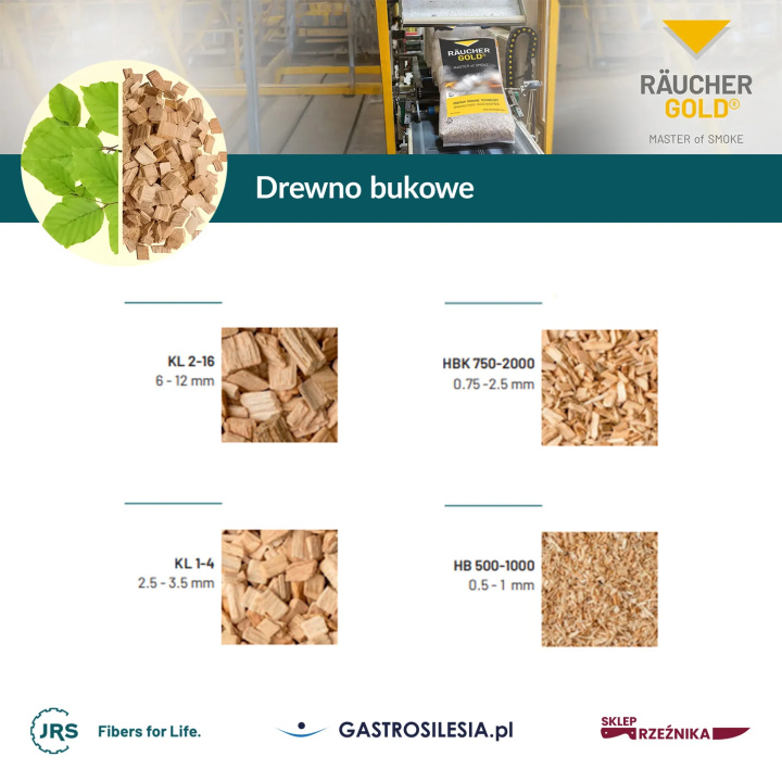Zrębki wędzarnicze bukowe RÄUCHERGOLD® HBK 750/2000
