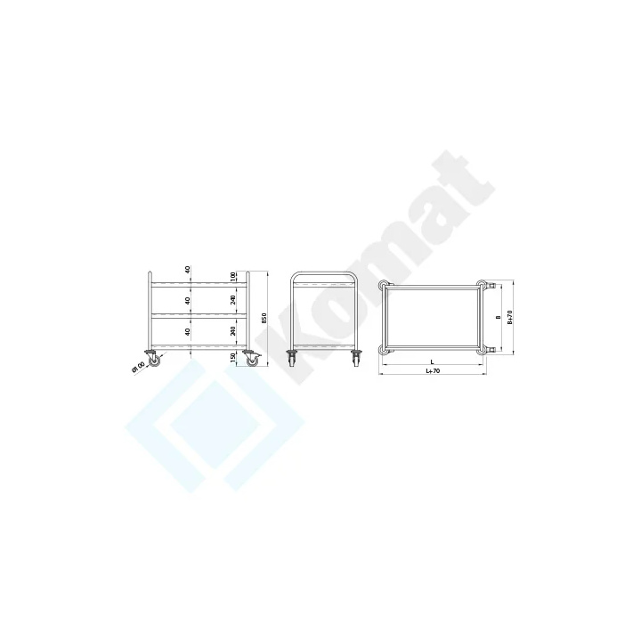 Wózek kelnerski Komat KWT-403 Wózek kelnerski Komat KWT-403