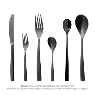 Komplet sztućców Comas BCN 353 czarny | Sztućce premium ze stali nierd
