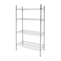 Regał magazynowy ażurowy ze stali chromowanej 4-półkowy P21 3160006