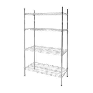 Regał magazynowy ażurowy ze stali chromowanej 4-półkowy P21 3160006