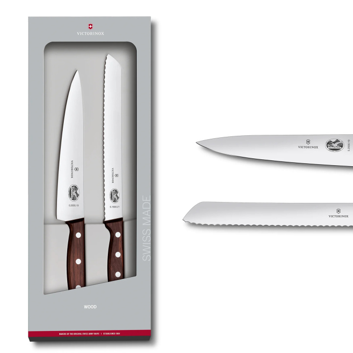 Zestaw 2 noży kuchennych Victorinox Wood 5.1020.21G