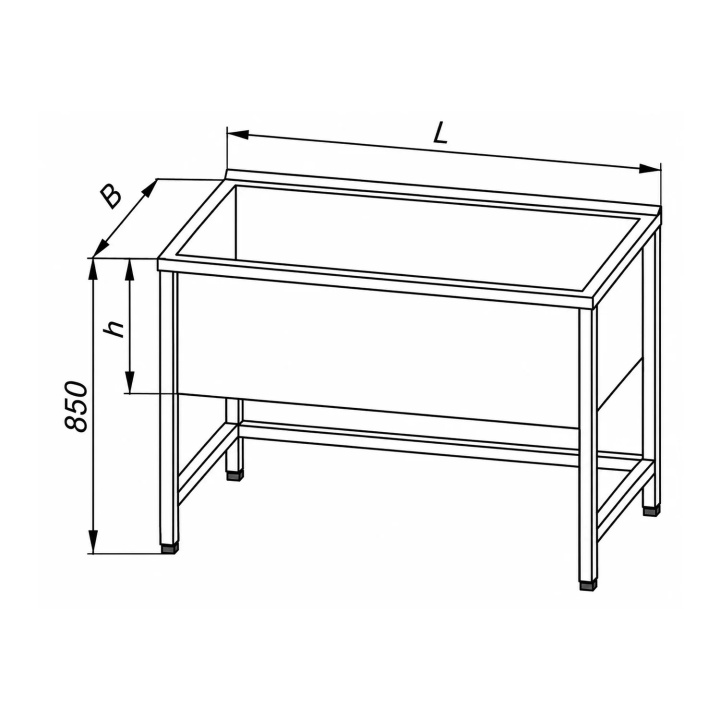 Basen 1-komorowy z rantem tylnym EGAZ E2810 (800 x 600 x 300 cm)