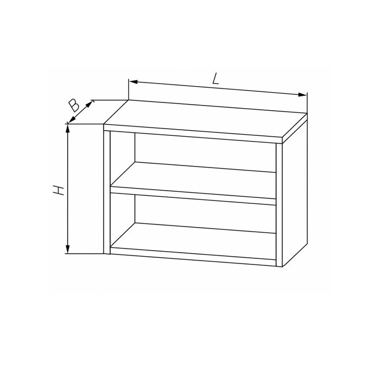 Szafka wisząca otwarta EGAZ E3100 (800 x 300 x 600 mm)
