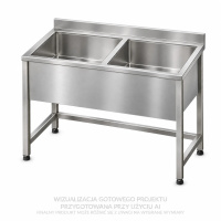 Basen 2-komorowy z rantem tylnym EGAZ E2820 (1300 x 600 x 300 mm)
